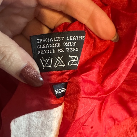 Vintage Pelle Red Leather Jacket 100% leather with Fringe - Picture 7 of 9